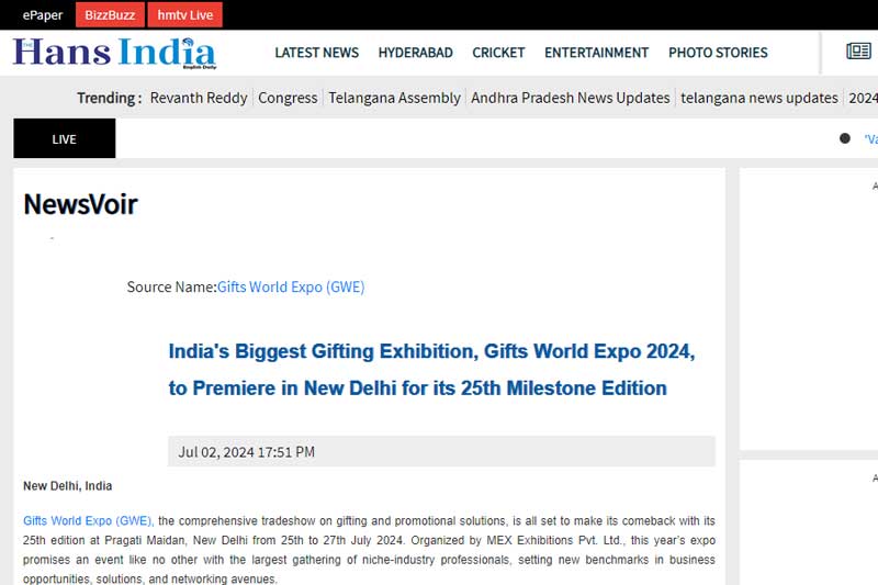 India’s Biggest Gifting Exhibition, Gifts World Expo 2024, to premiere in New Delhi for its 25th Milestone Edition