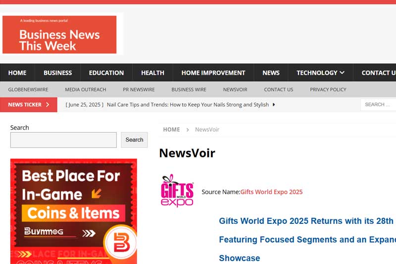 Gifts World Expo 2025 Returns with its 28th Edition, Featuring Focused Segments and an Expanded Showcase
