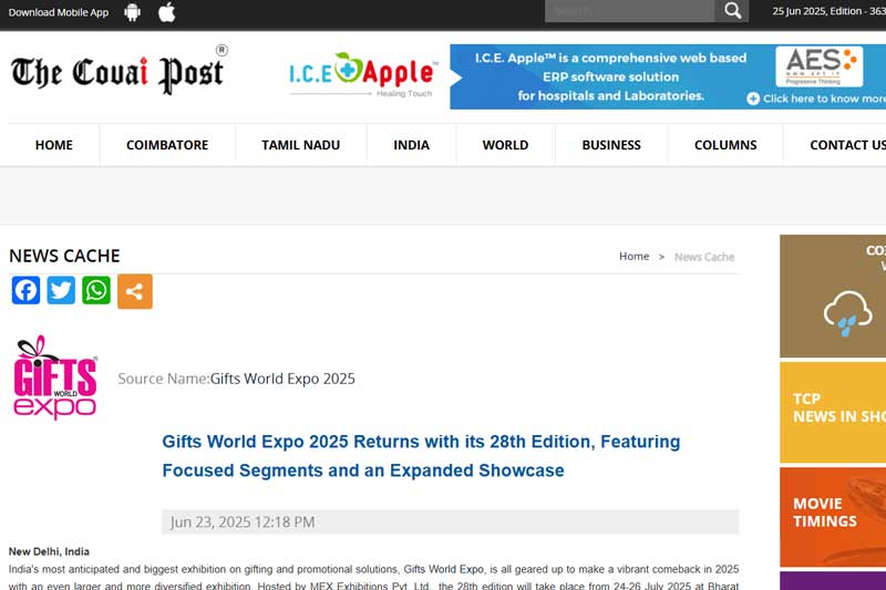 Gifts World Expo 2025 Returns with its 28th Edition, Featuring Focused Segments and an Expanded Showcase