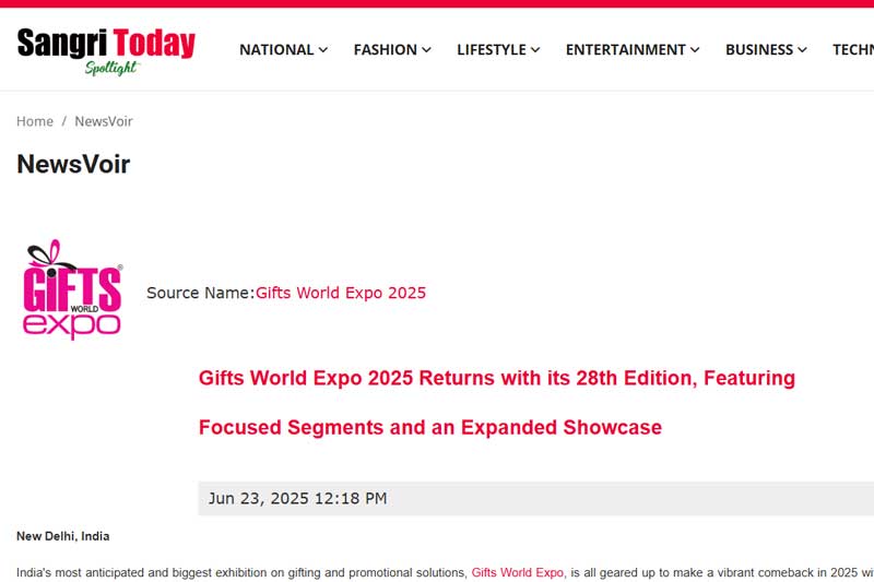 Gifts World Expo 2025 Returns with its 28th Edition, Featuring Focused Segments and an Expanded Showcase