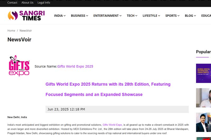 Gifts World Expo 2025 Returns with its 28th Edition, Featuring Focused Segments and an Expanded Showcase