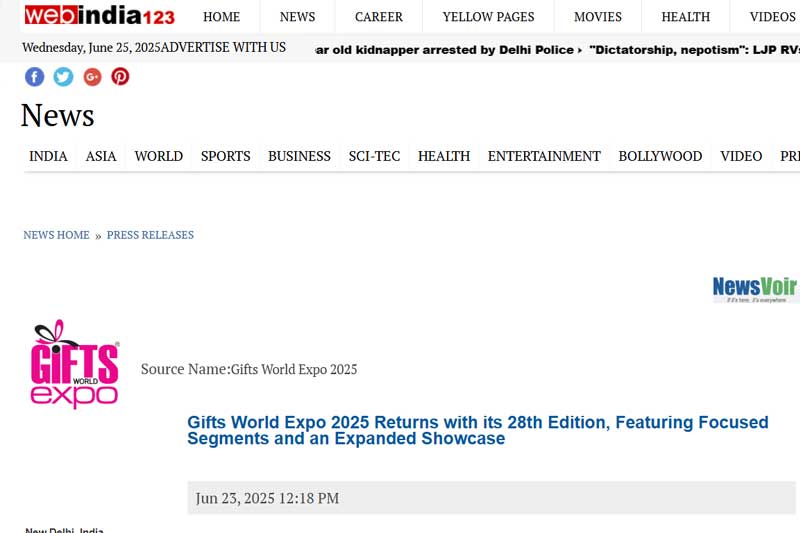 Gifts World Expo 2025 Returns with its 28th Edition, Featuring Focused Segments and an Expanded Showcase
