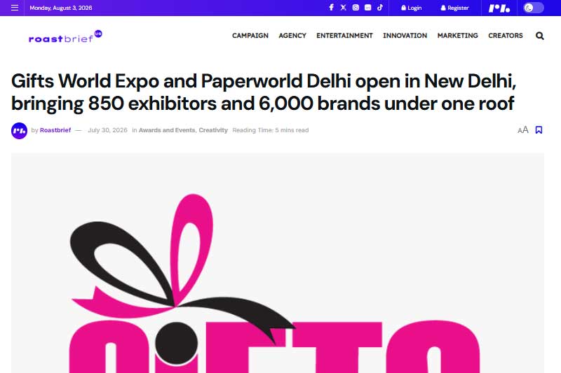 Gifts World Expo and Paperworld Delhi open in New Delhi, bringing 850 exhibitors and 6,000 brands under one roof