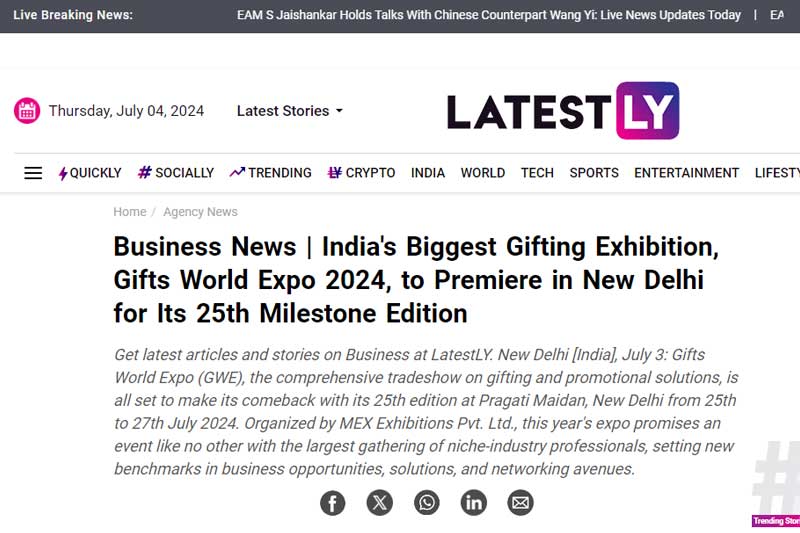 India’s Biggest Gifting Exhibition, Gifts World Expo 2024, to premiere in New Delhi for its 25th Milestone Edition