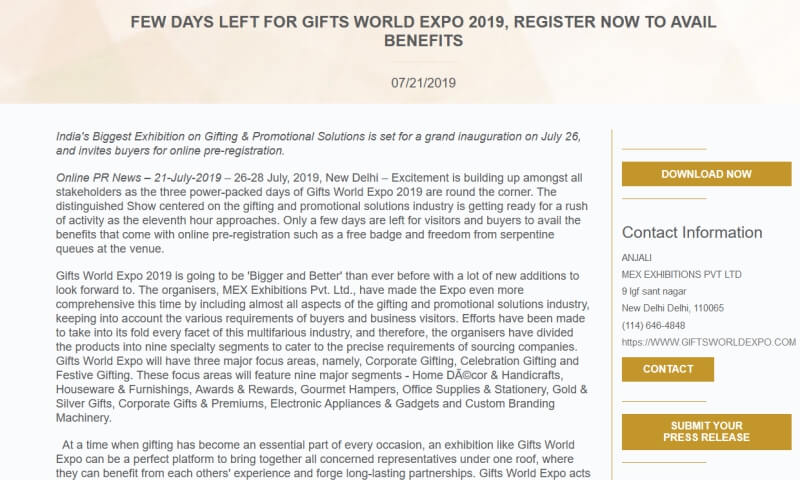 FEW DAYS LEFT FOR GIFTS WORLD EXPO 2019, REGISTER NOW TO AVAIL BENEFITS