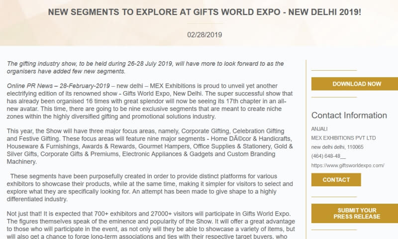 NEW SEGMENTS TO EXPLORE AT GIFTS WORLD EXPO – NEW DELHI 2019!