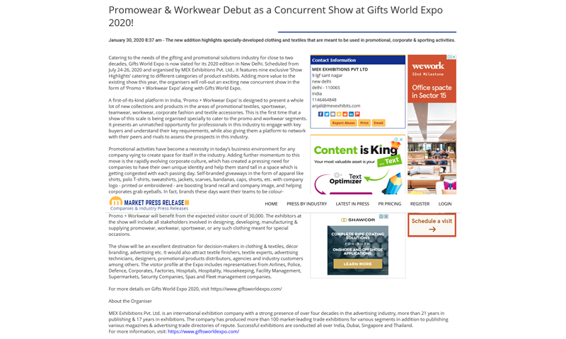 Promowear & Workwear Debut as a Concurrent Show at Gifts World Expo 2020!