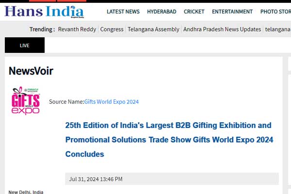 25th Edition of India’s Largest B2B Gifting Exhibition and Promotional Solutions Trade Show Gifts World Expo 2024 Conclude