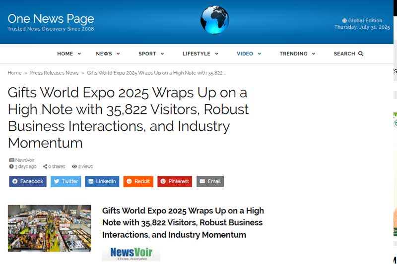 Gifts World Expo 2025 Wraps Up on a High Note with 35,822 Visitors, Robust Business Interactions, and Industry Momentum